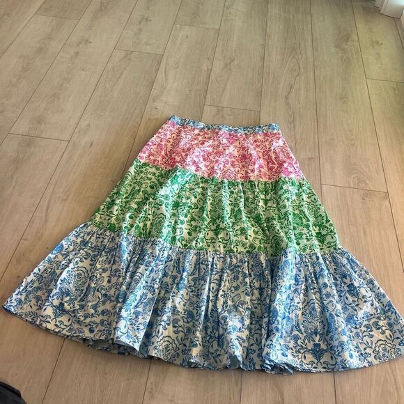 Roller Rabbit  floral maxi skirt size XL - Picture 1 of 10